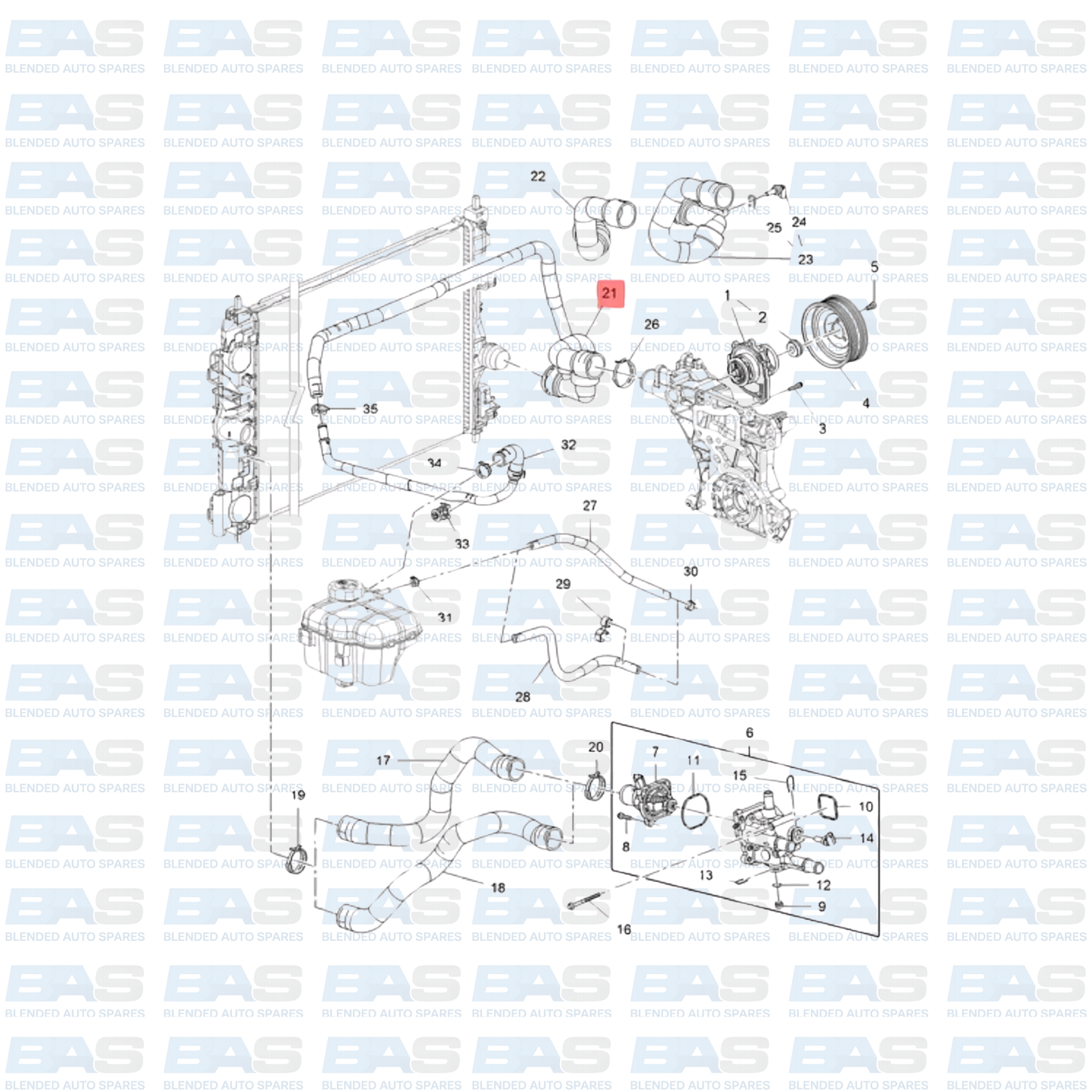 Opel Astra J 1.6 Radiator outlet coolant pipe