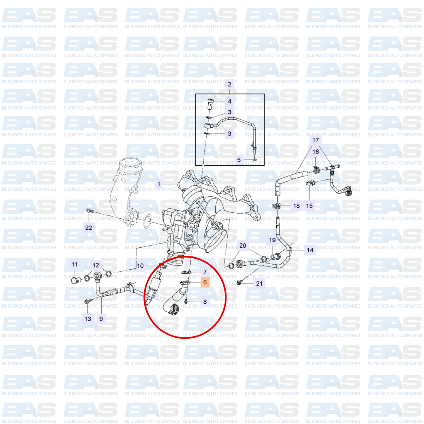 Opel Corsa D OPC 1.6T Oil return pipe