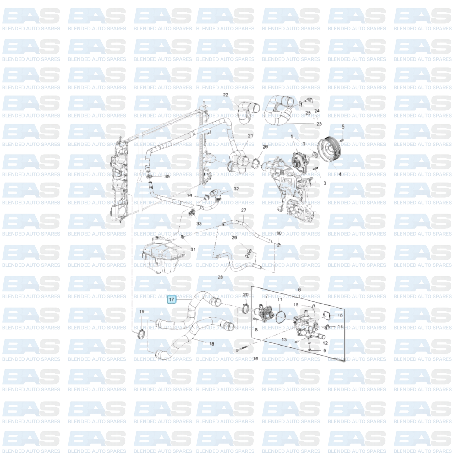 Opel Astra J 1.6 Radiator inlet coolant pipe