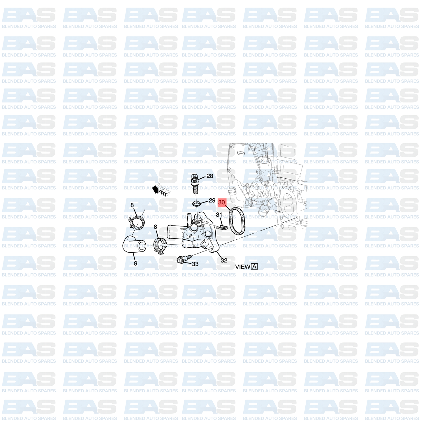 Opel Adam 1.0T Coolant housing gasket