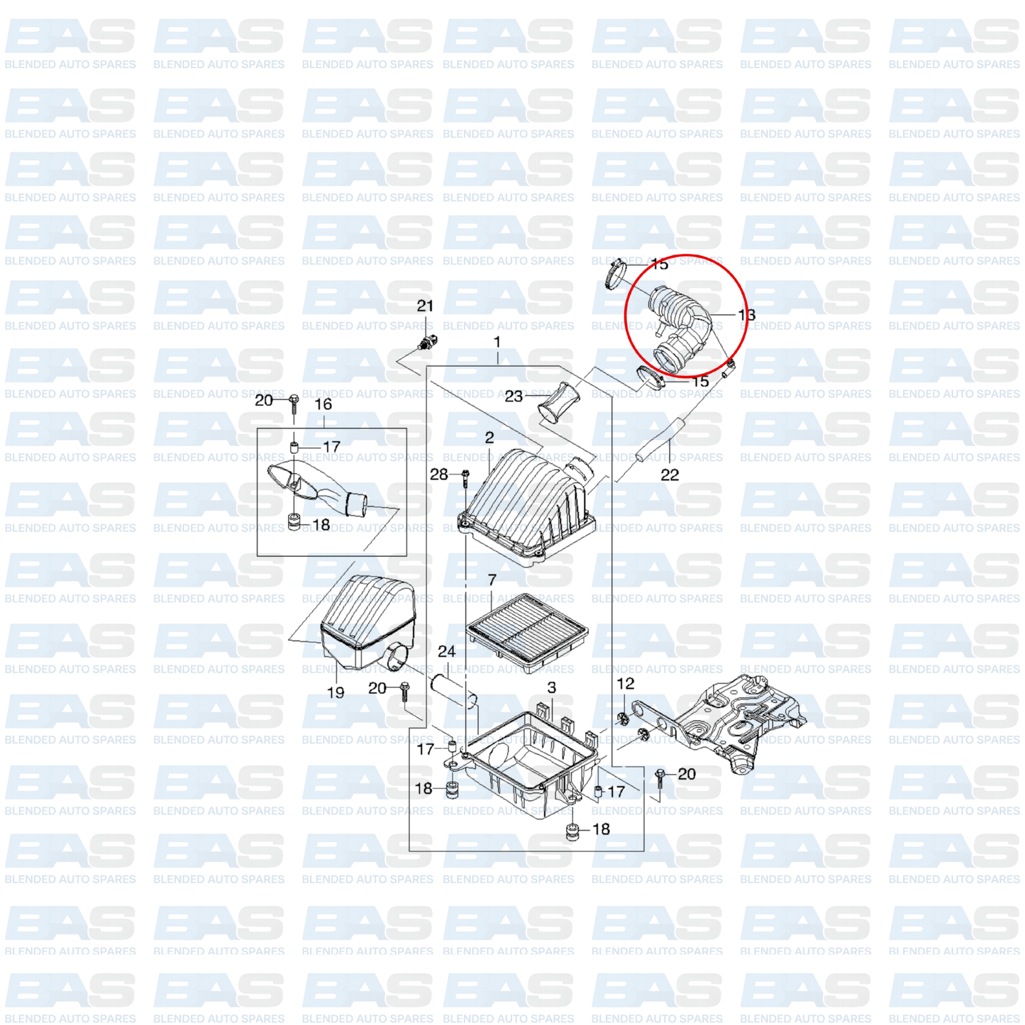 Chevrolet Spark 0.8 Intake pipe