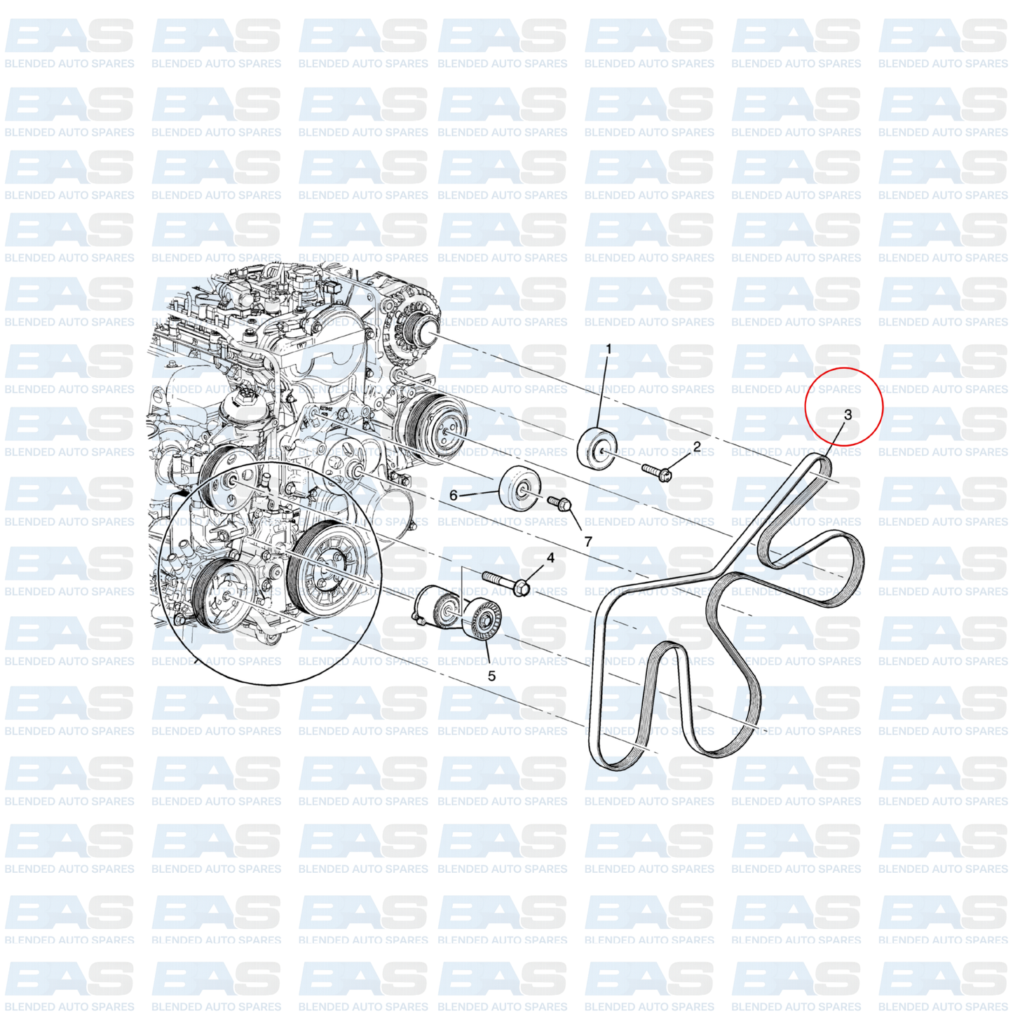 Chevrolet Trailblazer 2.8 Serpentine belt