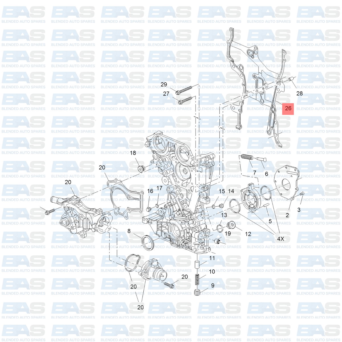 Opel Corsa D 1.4 Timing cover gasket