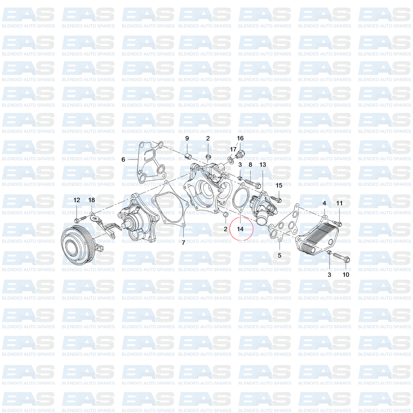 Opel Corsa E 1.0T Thermostat gasket