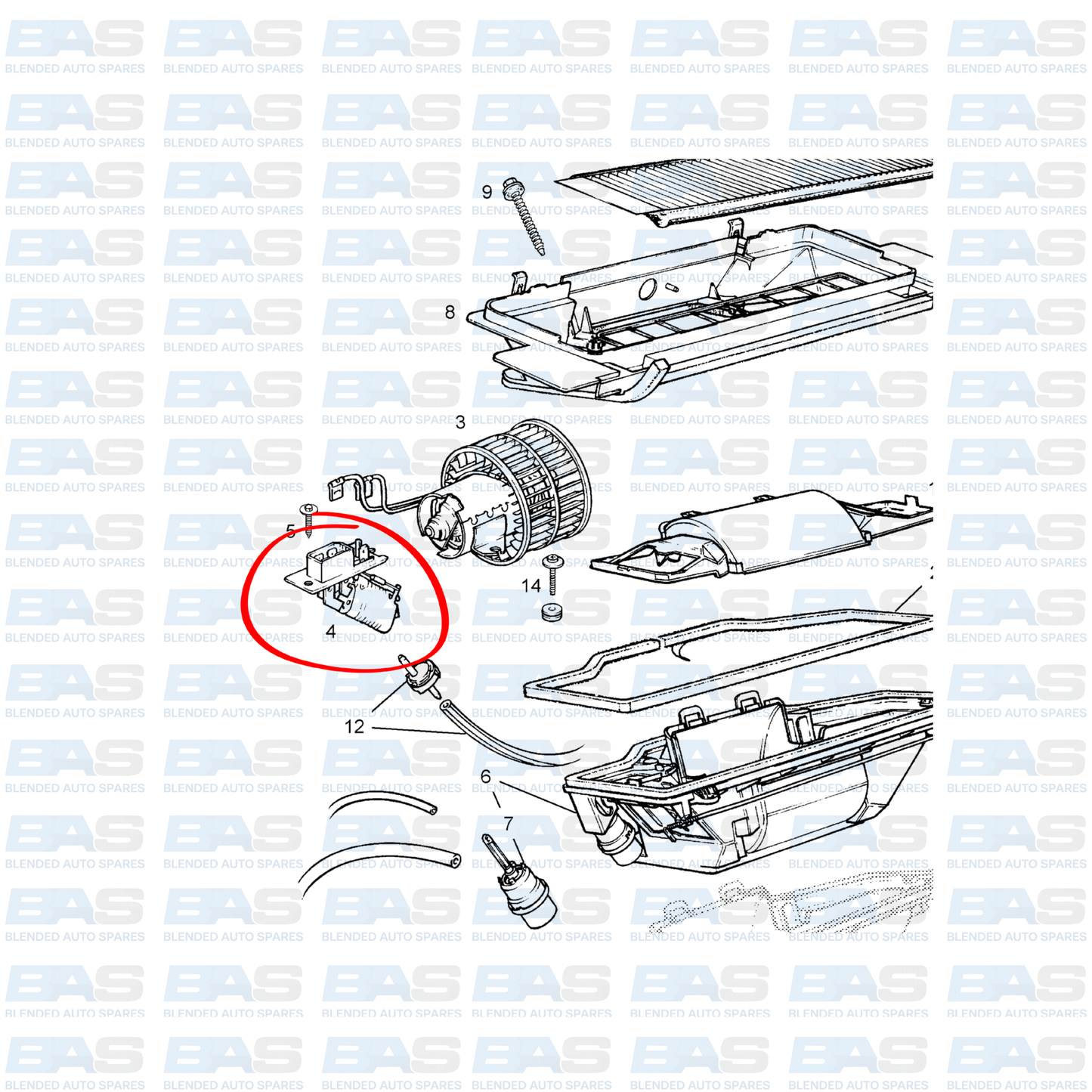 Opel Astra/Kadett F Blower resistor