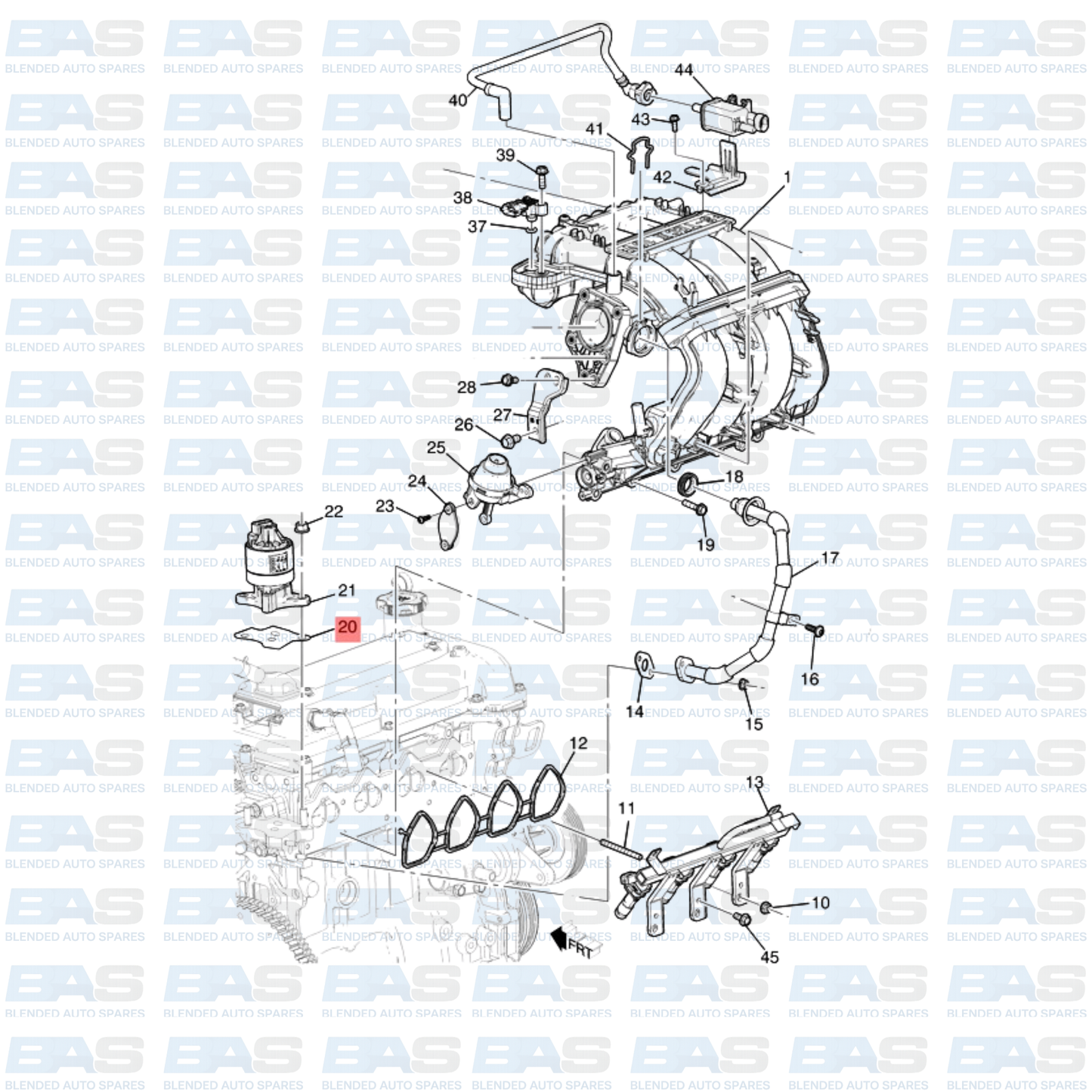Chevrolet Spark 1.2 EGR gasket