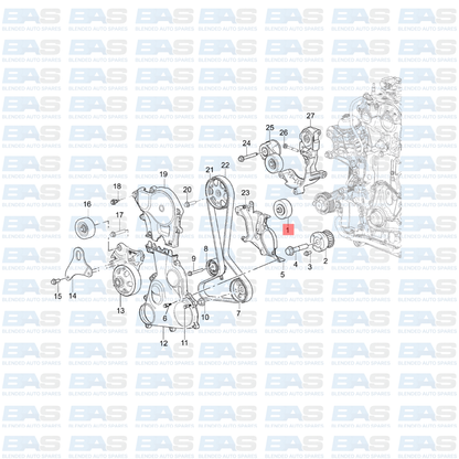 Chevrolet Trailblazer 2.8 Drive belt idler pulley