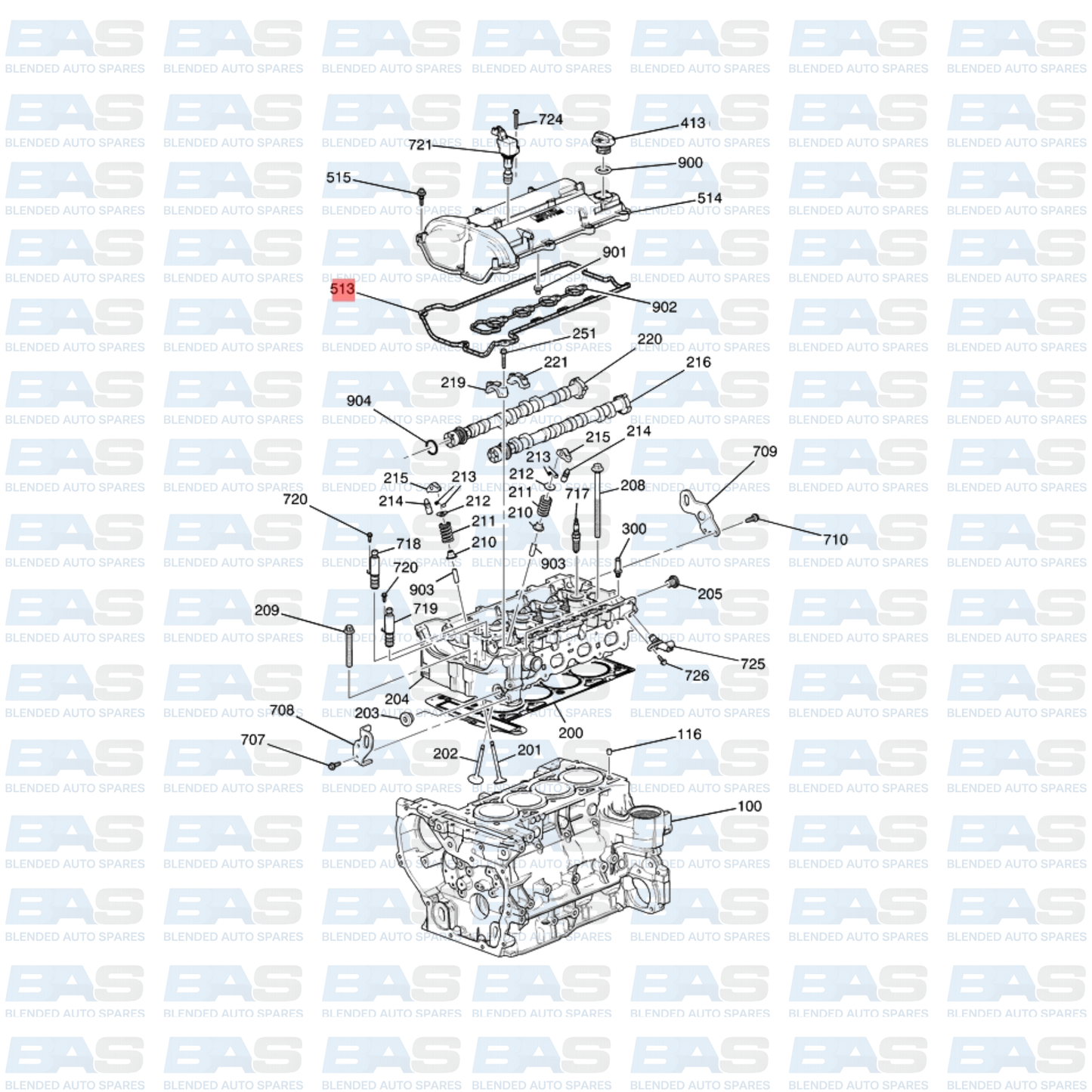 Chevrolet Captiva 2.4 Tappet cover gasket (C140)