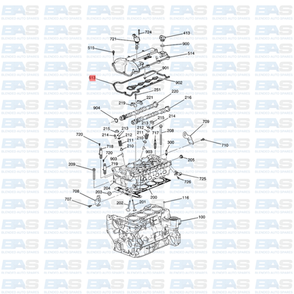 Chevrolet Captiva 2.4 Tappet cover gasket (C140)