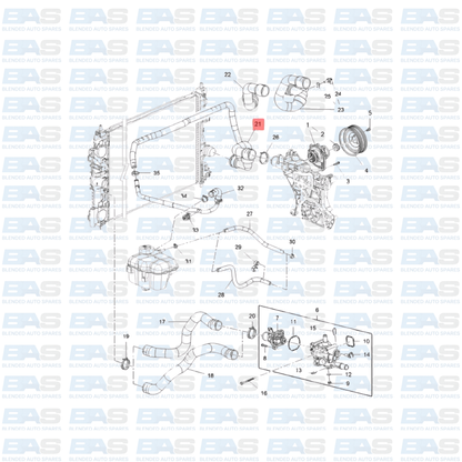 Opel Astra J 1.6 Radiator outlet coolant pipe
