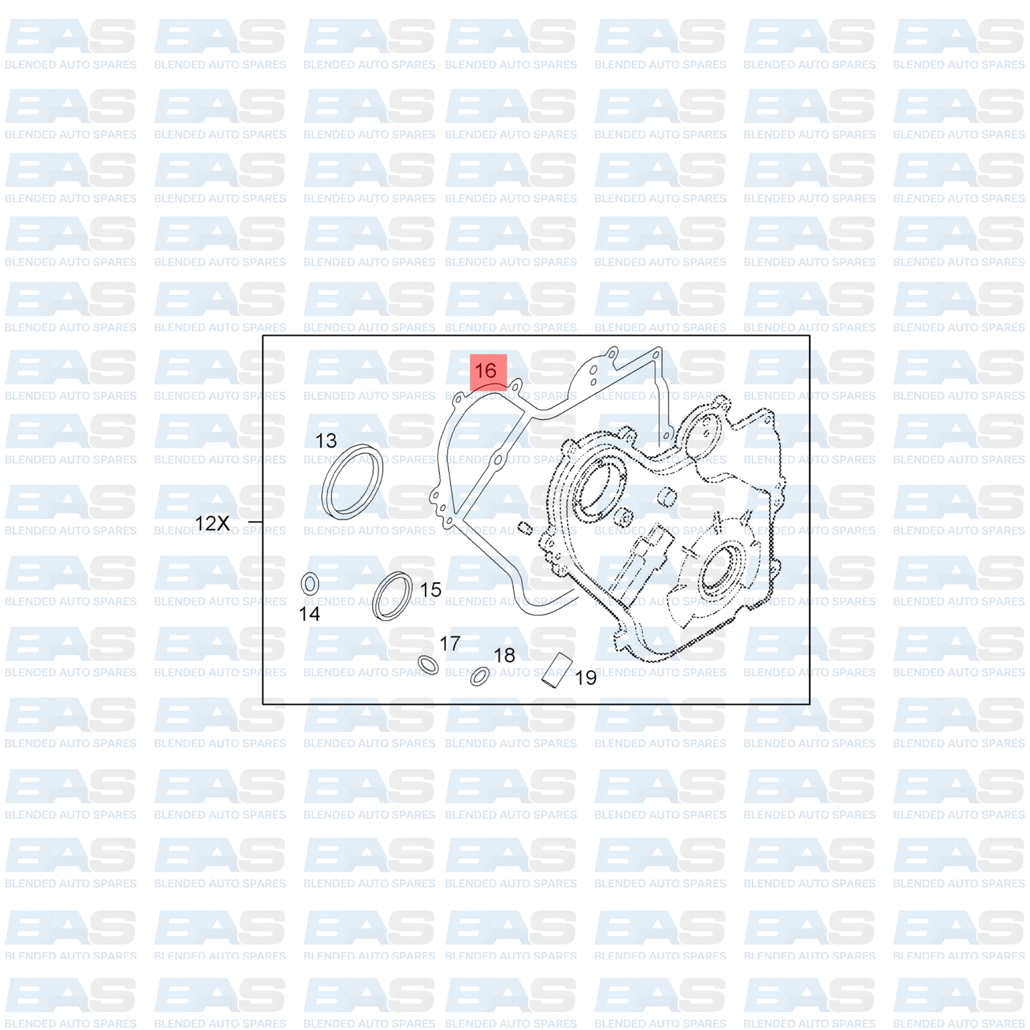 Chevrolet Captiva 2.4 Timing cover gasket (C140)