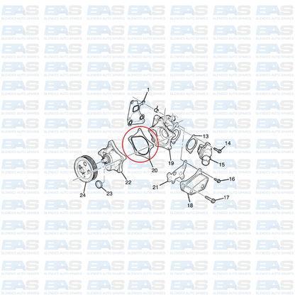 Opel Adam 1.0T Water pump gasket