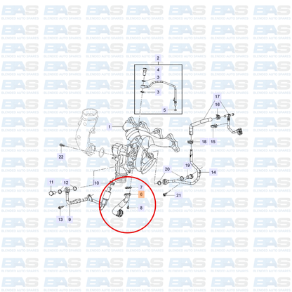 Opel Corsa D OPC 1.6T Oil return pipe