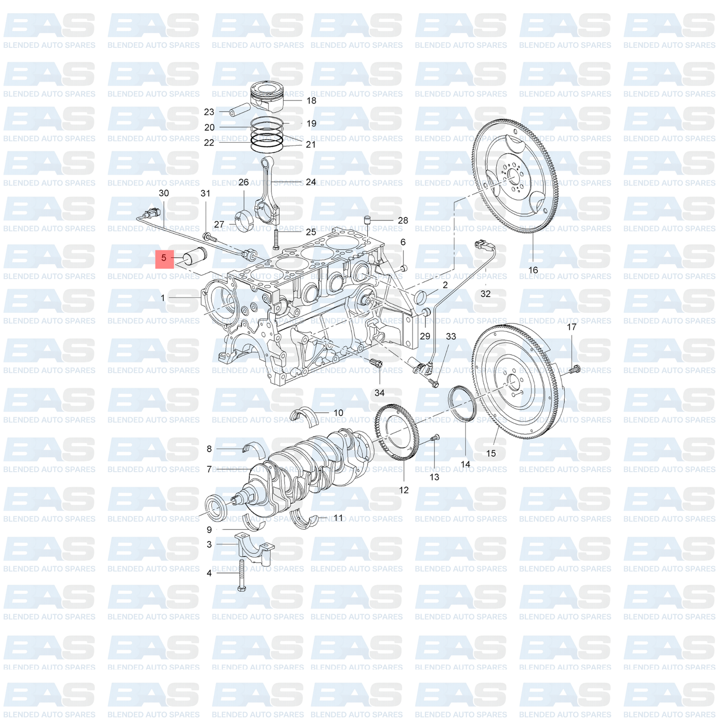 Chevrolet  Aveo 1.5/1.6 Water pump outlet tube