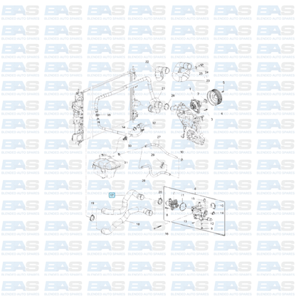 Opel Astra J 1.6 Radiator inlet coolant pipe