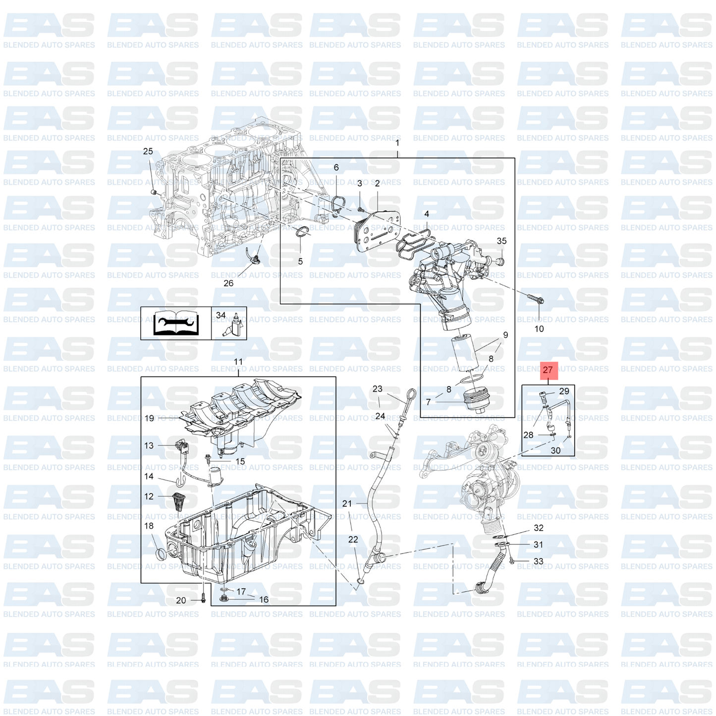 Opel Corsa D 1.6T Turbo oil feed pipe