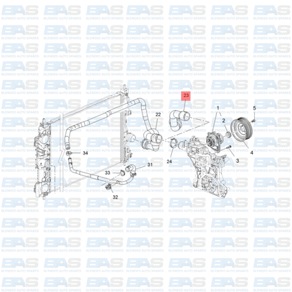 Opel Astra J 1.6T Radiator outlet pipe