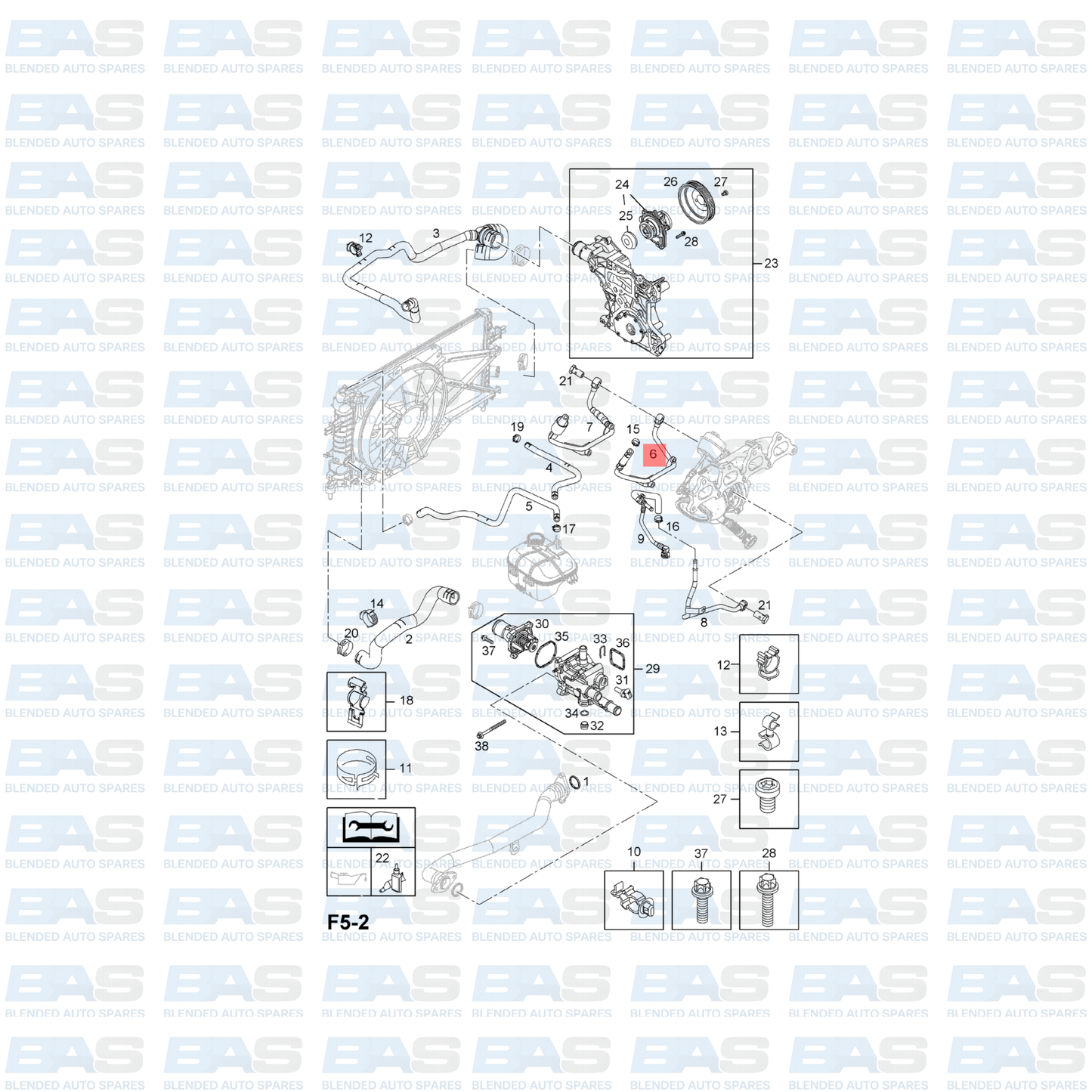 Opel Corsa D OPC 1.6T Turbo coolant feed pipe
