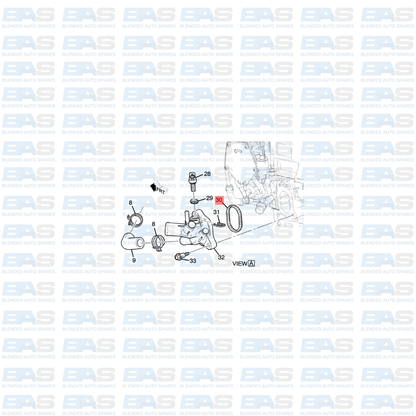 Opel Corsa E 1.0T Water housing gasket