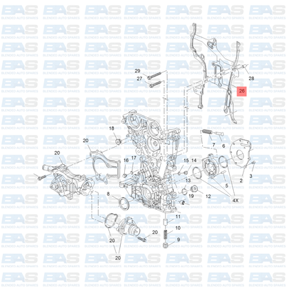 Opel Corsa D 1.4 Timing cover gasket
