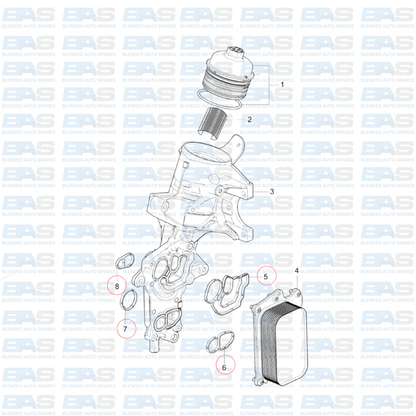 Chevrolet Trailblazer 2.8 Oil cooler gasket kit