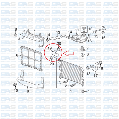 Chevrolet Sonic 1.6 Radiator inlet hose