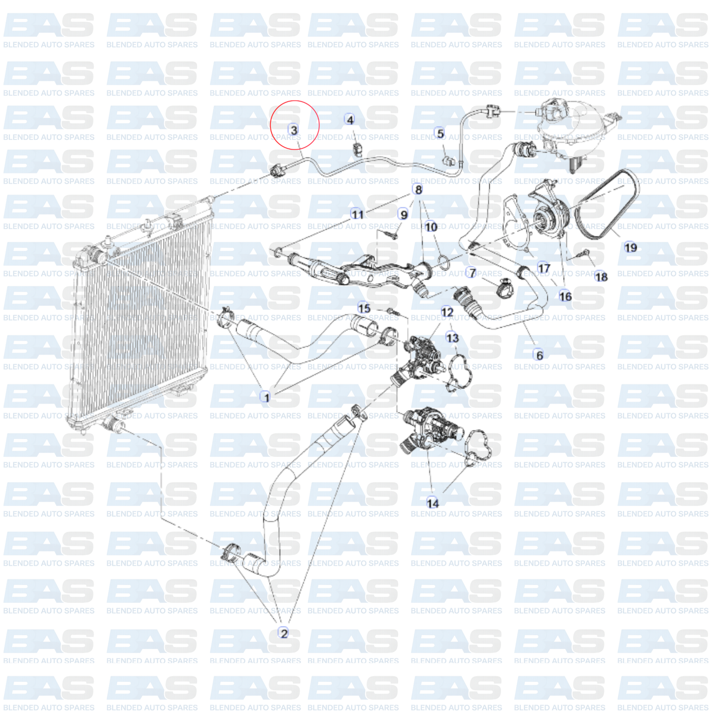 Opel Crossland X 1.2 Radiator degassing pipe