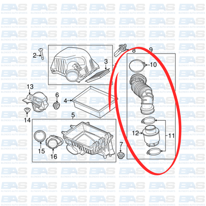 Opel Mokka 1.4T Intake pipe