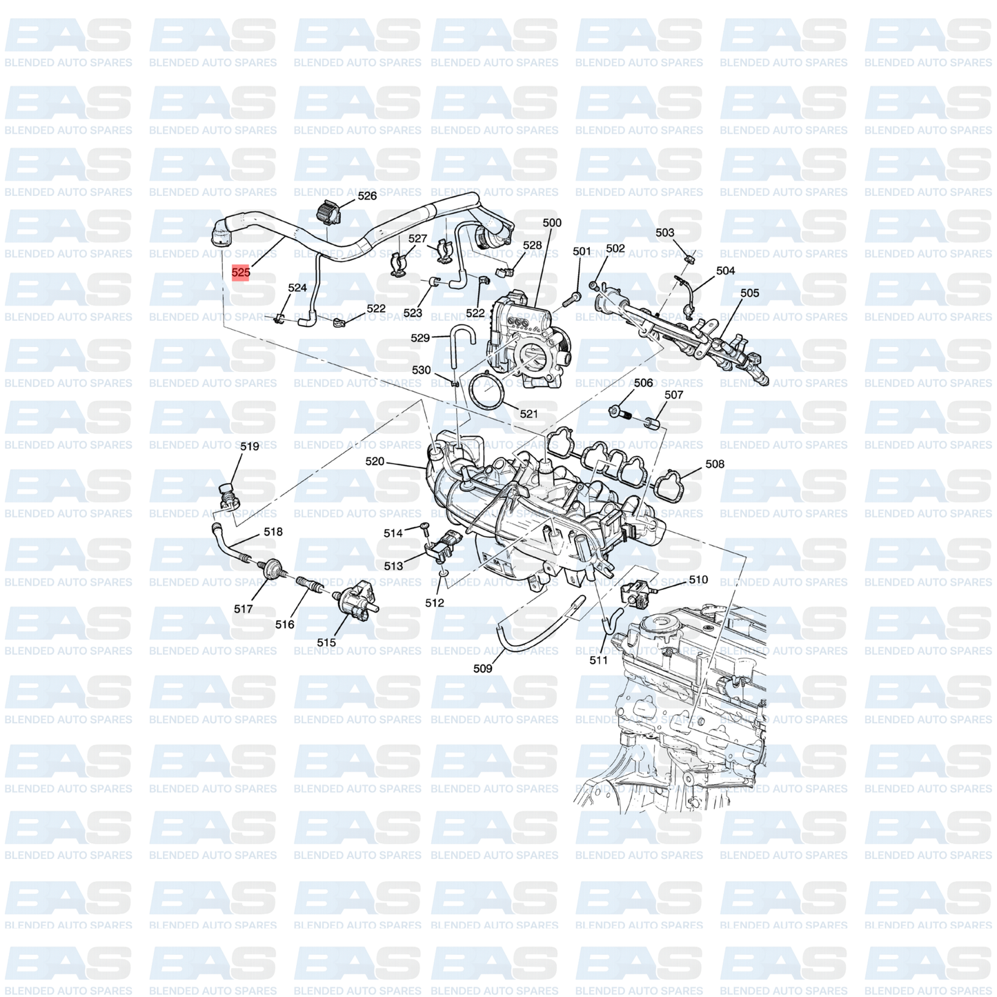 Opel Mokka 1.4T PCV pipe