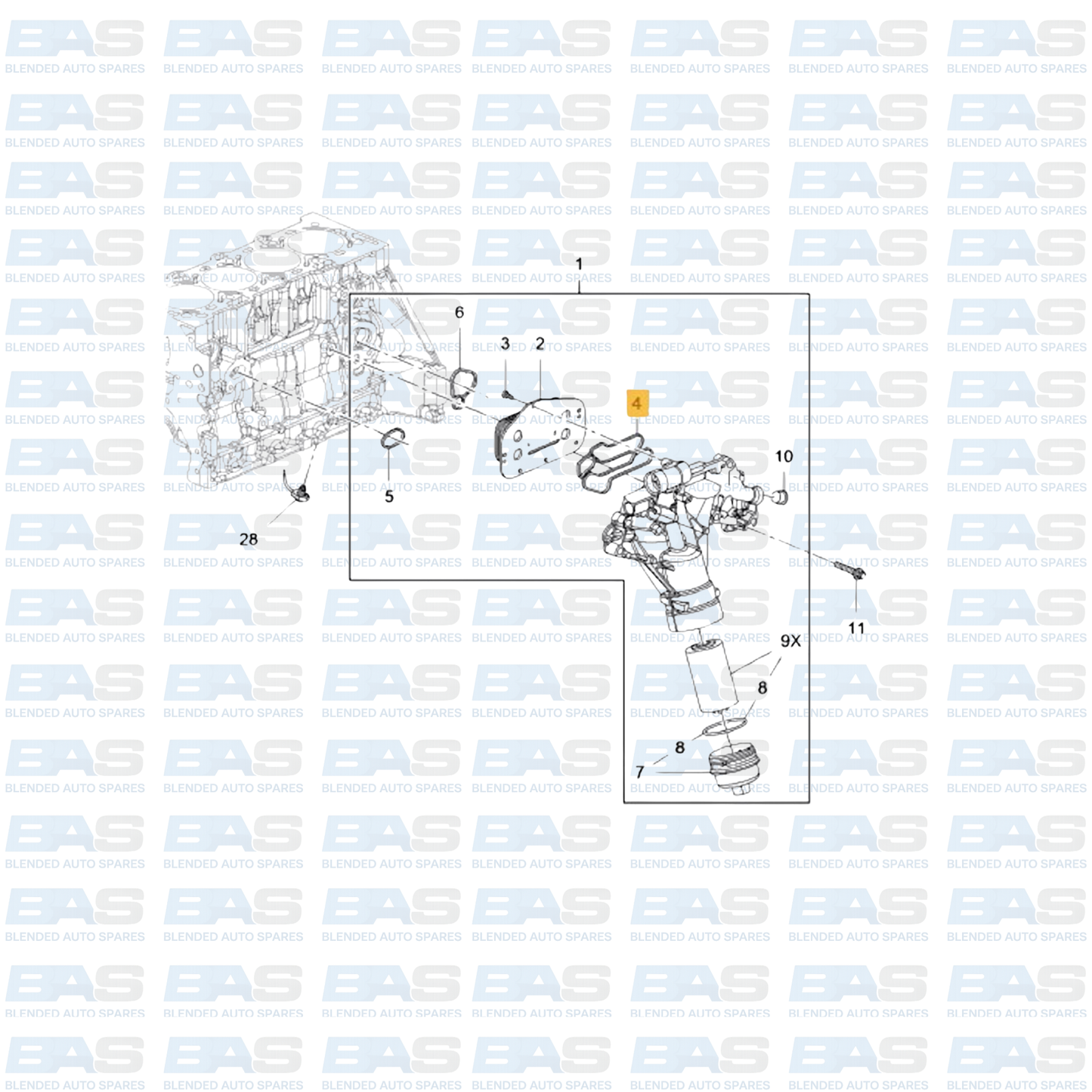 Opel Corsa D OPC 1.6T Oil cooler seals