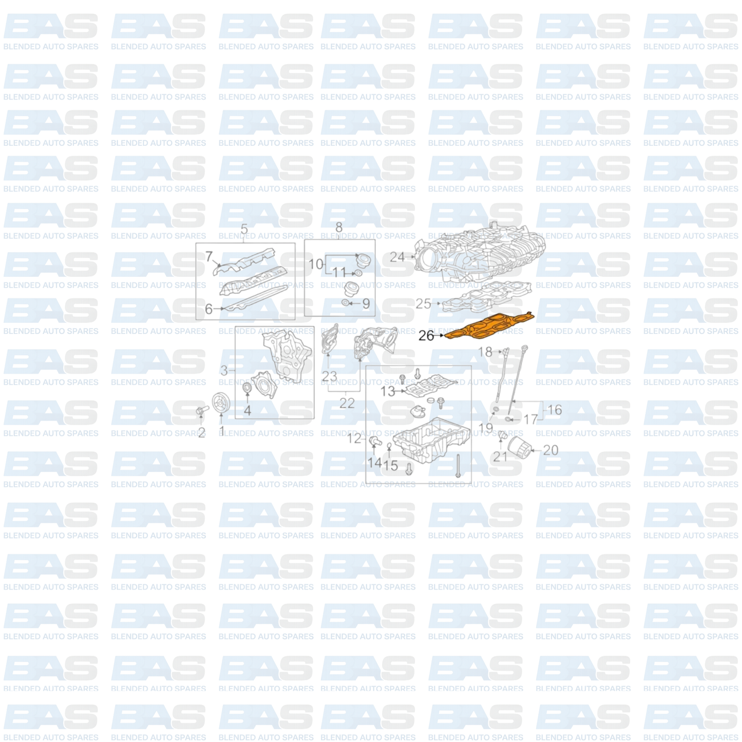 Chevrolet Captiva V6 Intake gasket