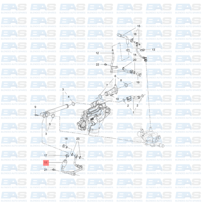 Opel Astra J 1.6T Turbo coolant feed pipe