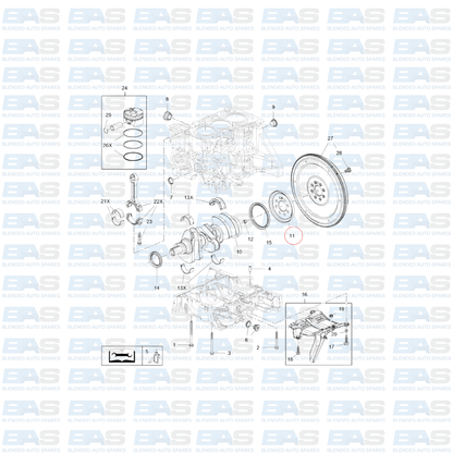 Opel Corsa E 1.0T Crank trigger wheel