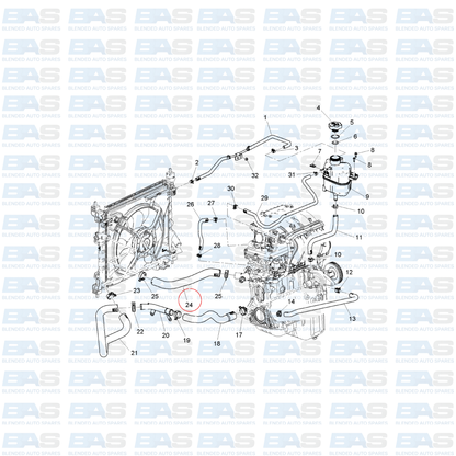 Chevrolet Spark 1.2 Upper radiator hose