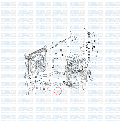 Chevrolet Spark 1.2 Water pump inlet hose