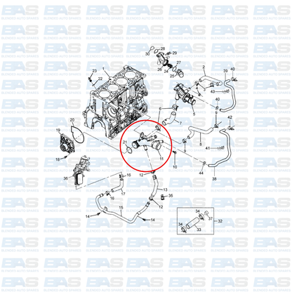 Chevrolet Trailblazer 2.8 Water pump inlet pipe