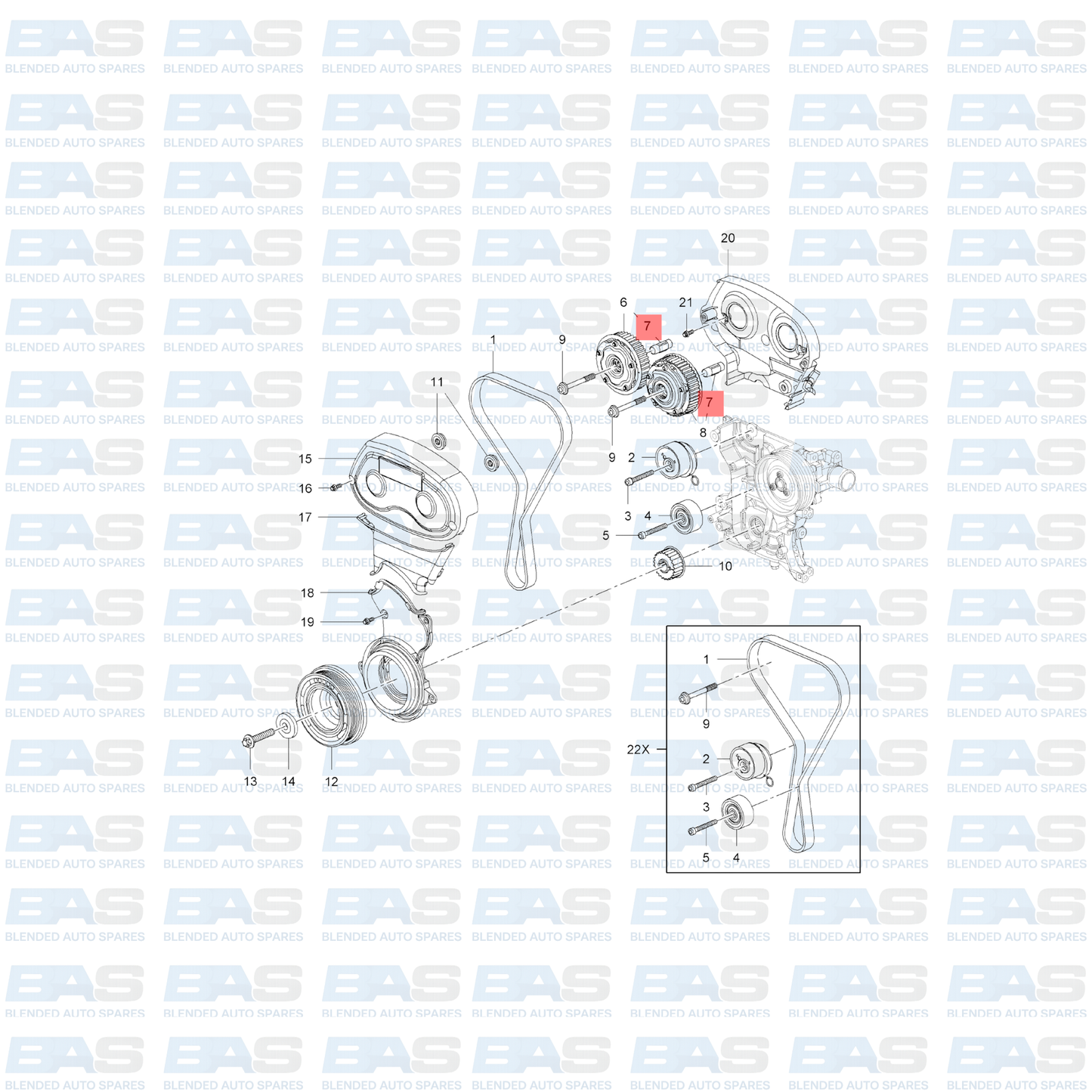 Chevrolet Cruze 1.6/1.8 VVT sleeve