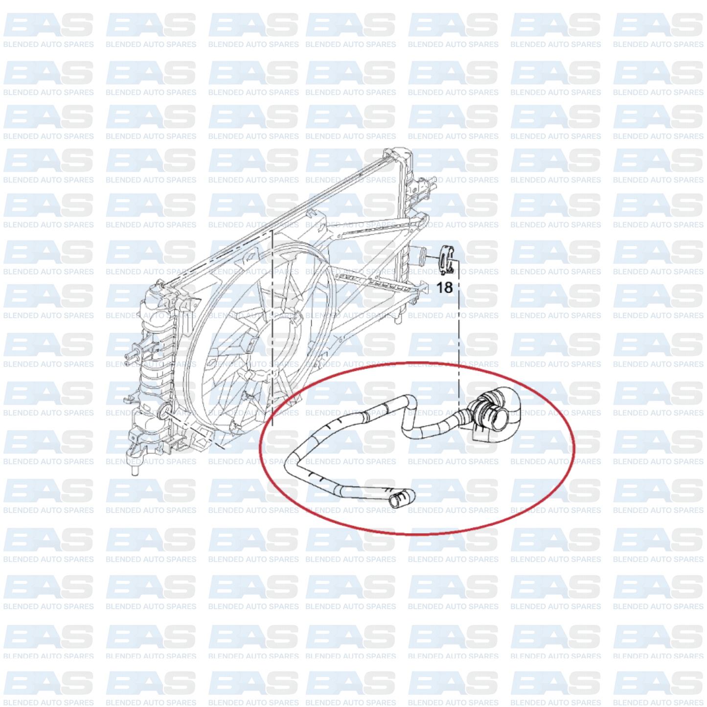 Opel Astra H 1.6/1.8 Radiator outlet pipe